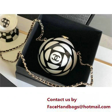 chanel Plexi  &  Gold-Tone Metal Black  &  White Sphere Minaudiere AS4505 2023